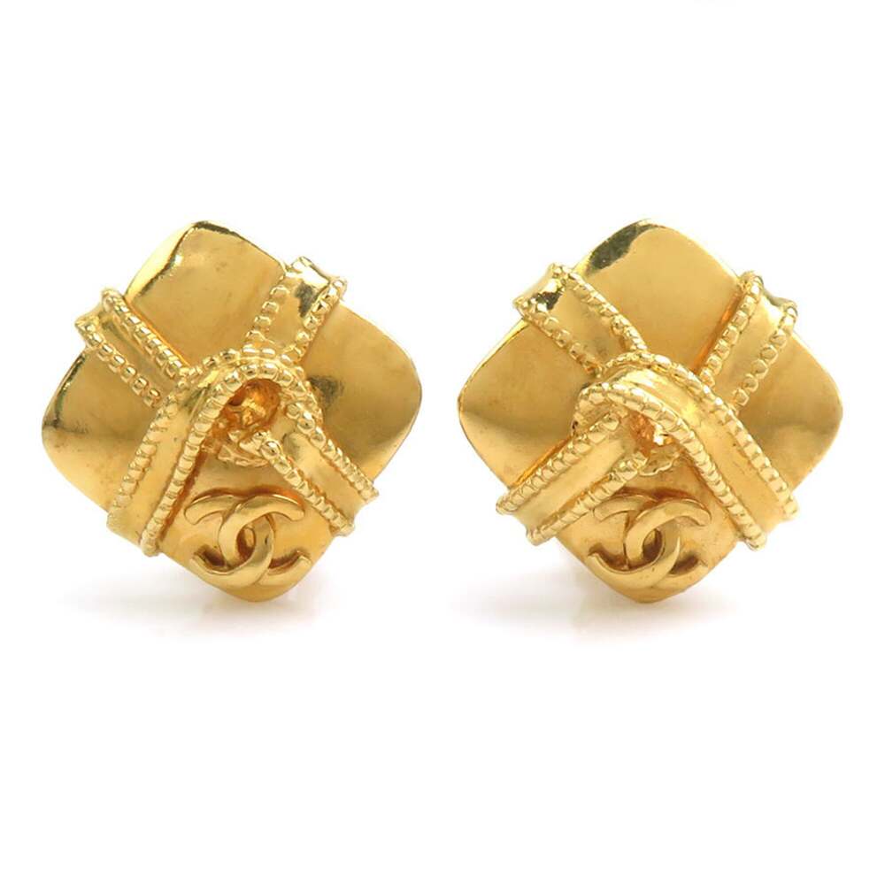 Chanel Cc Logo Clip-On Earrings Gold- #276040C67B